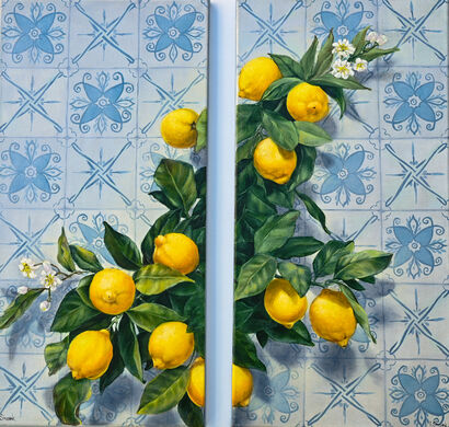 Whispers of Sunlight (Diptych) - a Paint Artwork by Tanya Shark